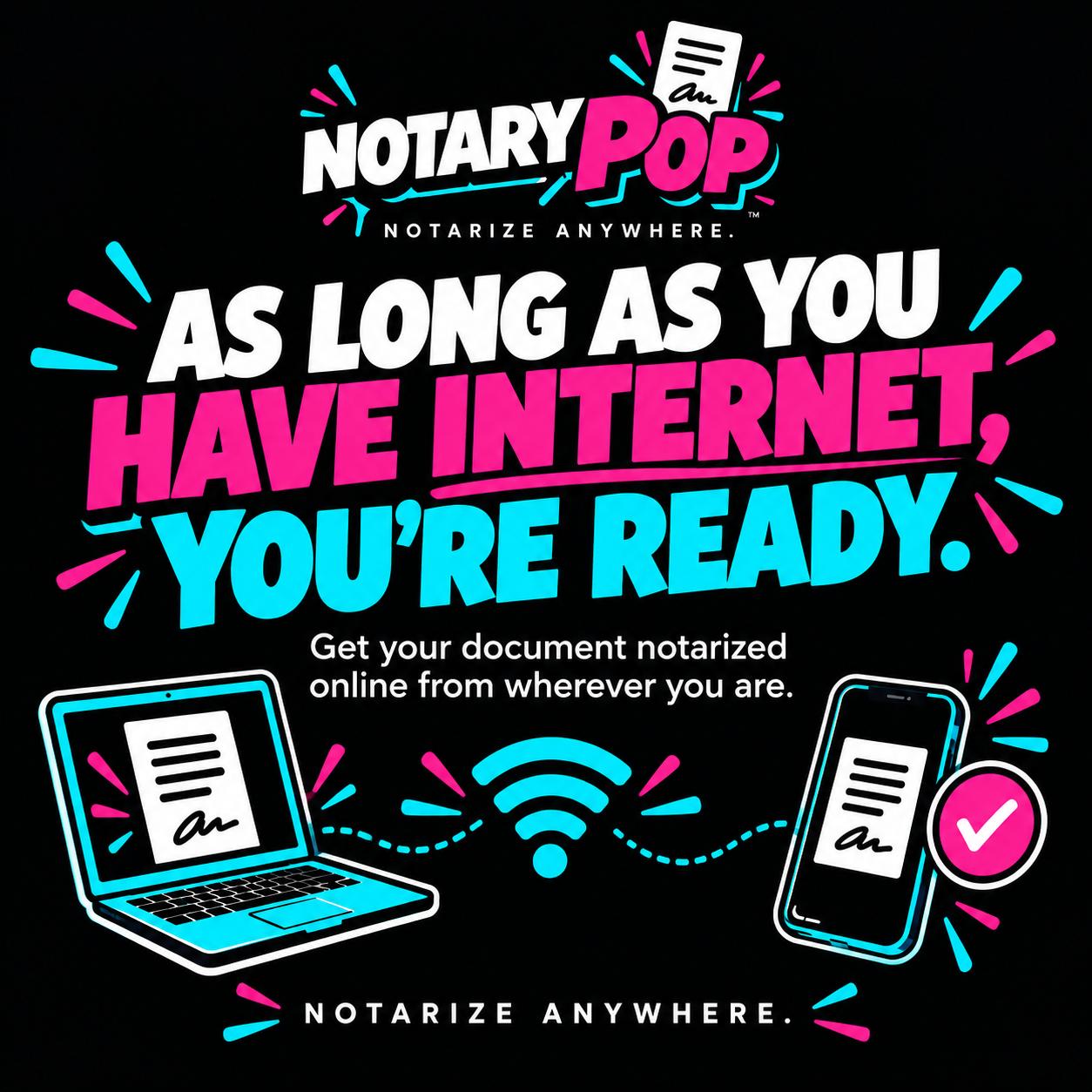 As long as you have internet, you're ready — get your document notarized online from wherever you are