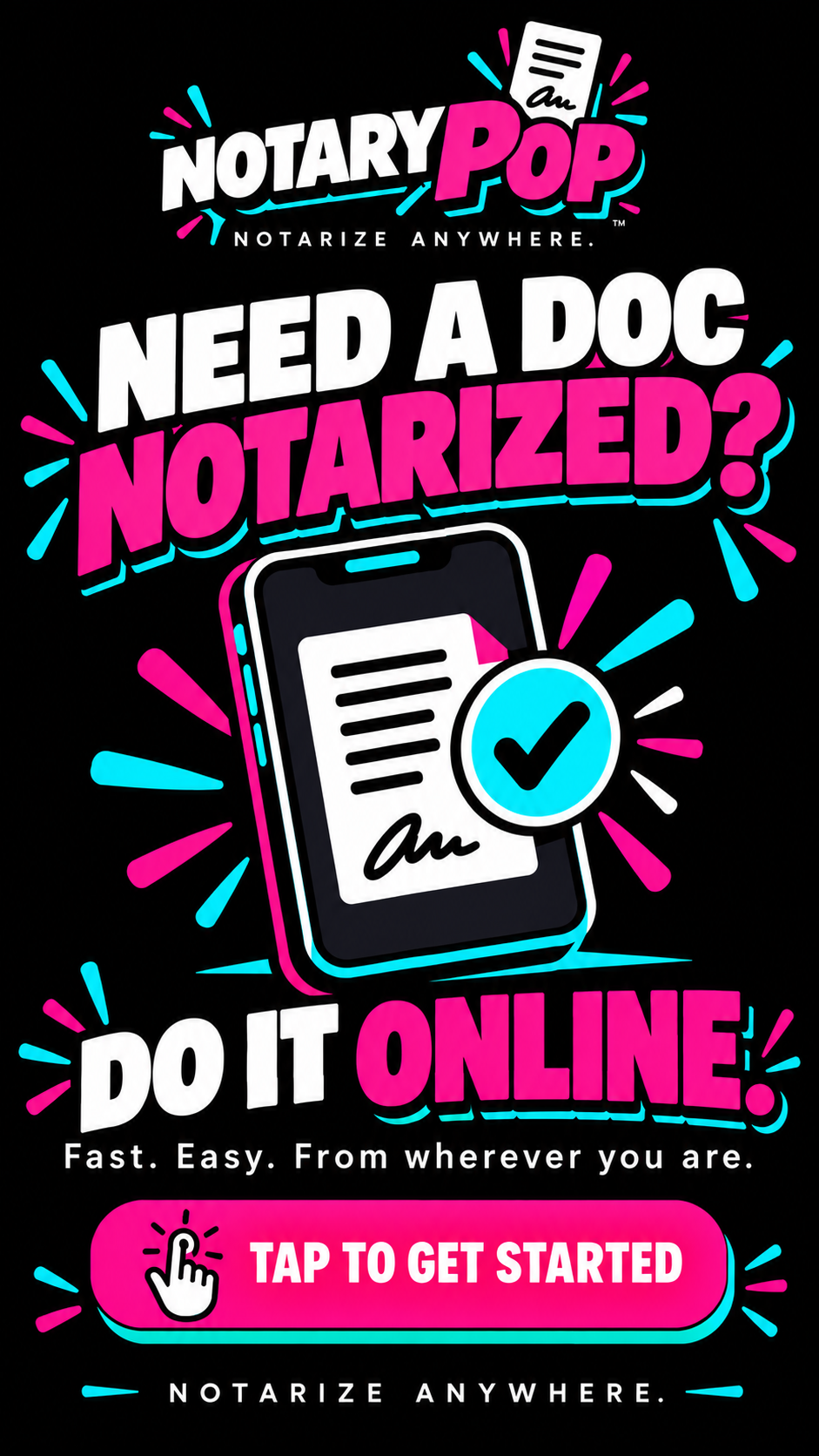 Need a doc notarized? Do it online — tap to get started on your phone